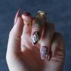 MqpQ Short Ballet Coffee Advanced crystal design False Nails Custom Logo Glossy Coffin Blair Fake Nails Dark Brown Gel view 1