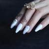 MqpQ Coffin Gel False Nails Cover Crystal Clear Ballet Square White With Rhinestones Fake Nails Logo Nail Case Can Be Customized view 1