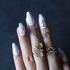 MqpQ Coffin Gel False Nails Cover Crystal Clear Ballet Square White With Rhinestones Fake Nails Logo Nail Case Can Be Customized view 4