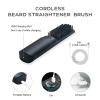 IHHAIR Premium Beard Mini Straightener Brush, Professional Straightener Brush for Men, Rechargeable 6400 mAh Straightening Tool Heated Comb, for Short & Long Beards for Home and Travel view 4