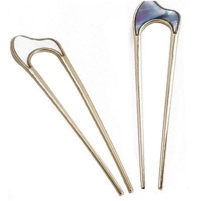2 Pcs Simple Hairpin Women U Shape Hair Stick 2 Prongs Hair Fork Sticks Women Girls Hair Styling Accessories