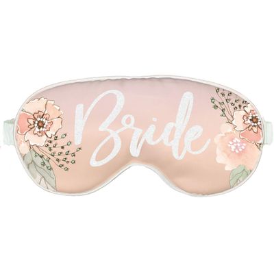 Bride Sleep Mask - White Glam Bride Floral Blush Pink Eye Mask - Honeymoon Gift Msk(BlshFloral WhtGlmBrd)