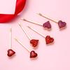 Boderier 12 Pack Valentine's Day Heart Bobby Pins Red Enamel Rhinestone Heart Hairpin Hair Slide Barrettes Styling Hair Accessories Gifts for Women Girls (Red Fuchsia Pink) view 3