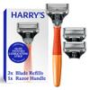 Harry's Original Shaving Kit for Men - Razor Handle and 3 Razor Blade Refill Cartridges - German Engineered - Ember view 1