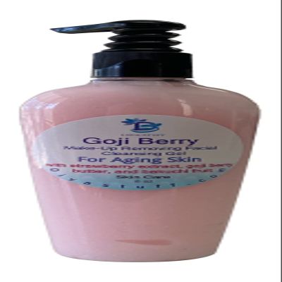 Goji Berry Make Up Removing Facial Cleansing Gel For Aging Skin, With Strawberry Extract, Goji Berry Butter and Bakuchi Fruit Extract,8 Ounces