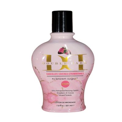 Double Dark Chocolate Covered Strawberries 400X Bronzing Lotion Ultra-Rich Dark Tanning Formula with Skin Hydration & Firming, 7.5 oz Indoor Tan Lotion