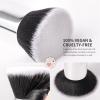 DUcare Kabuki Foundation Brush for Liquid Makeup Flat Top Professional Stick Buffing Blending Mineral Powder Large Face Makeup Brush, Black view 2