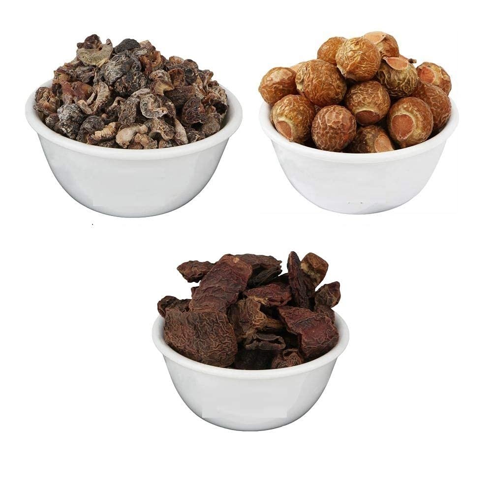 AnNafi Amla Reetha Shikakai Pods (MIXED) | Dry Whole Herbs Mix for Hair Wash & Conditioning 100% Natural Herbal Hair Care Combo Pack of Aritha/Soapnut + Indian Gooseberry + Acacia Concinna (500grams)