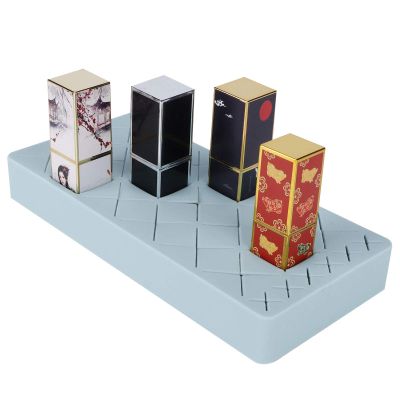 3.5 x 7.5in 24 Spaces Lipstick Organizer,Removable Silicone Support Inserts,Beauty Makeup Storage, Brush Lip Gloss Holder Organizers,Cosmetic Storage Display(Blue)