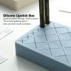 3.5 x 7.5in 24 Spaces Lipstick Organizer,Removable Silicone Support Inserts,Beauty Makeup Storage, Brush Lip Gloss Holder Organizers,Cosmetic Storage Display(Blue) view 3