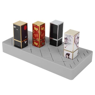 3.5 x 7.5in 24 Spaces Lipstick Organizer,Removable Silicone Support Inserts,Beauty Makeup Storage, Brush Lip Gloss Holder Organizers,Cosmetic Storage Display(Gray)