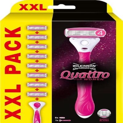 Wilkinson Sword Quattro for Women's Razor Handle and x 8 Blade Refills