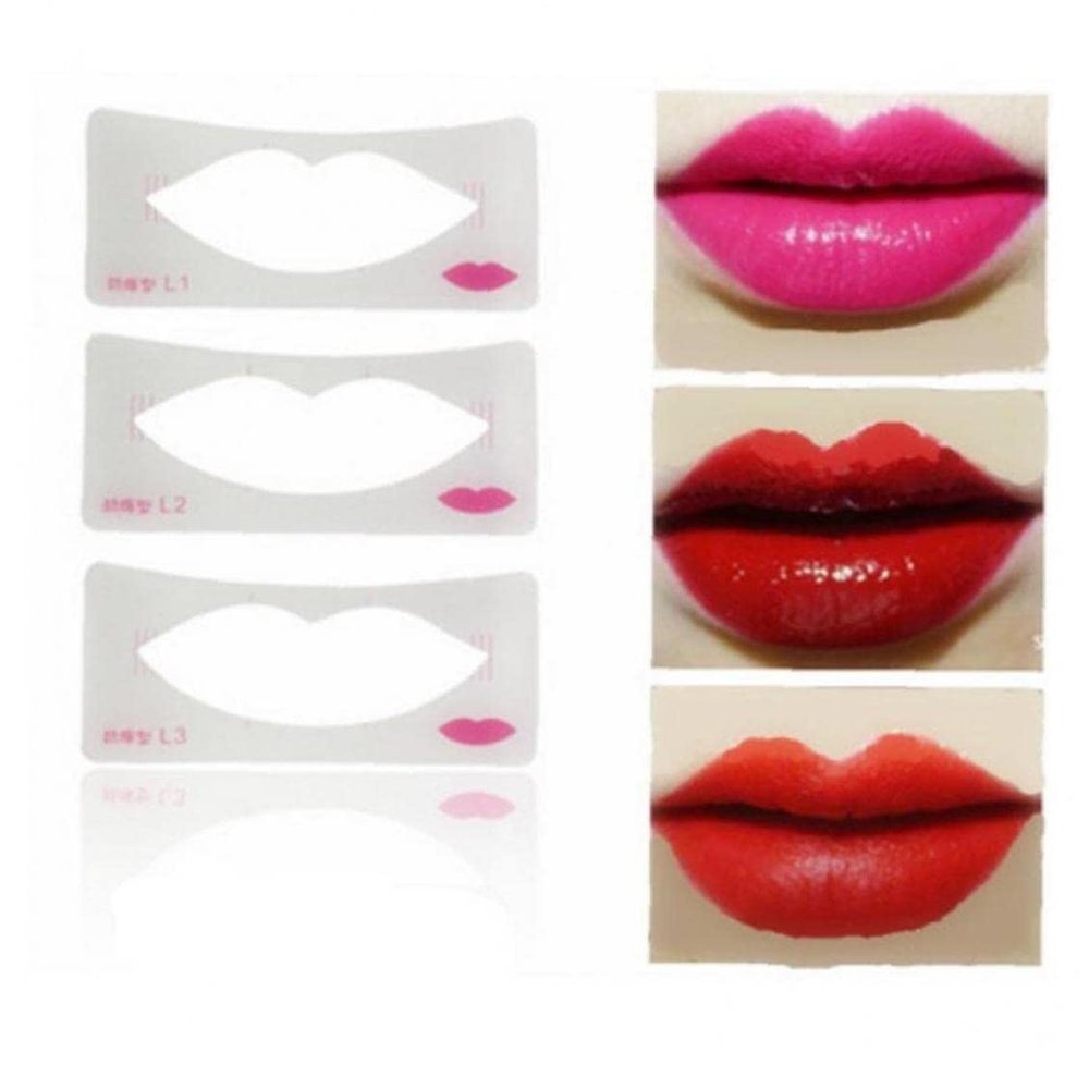 Froiny 3pcs Lip Liner Stencils Lip Line Template Lip Styles Card Lip Cosmetic Make Up Model Tools