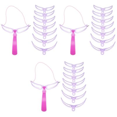 Lurrose Eyebrow Stencils, 3 Sets Handheld Eyebrow Grooming Stencil Kit, 8 Styles Eyebrow Template Reusable Eyebrow Shaping Kit