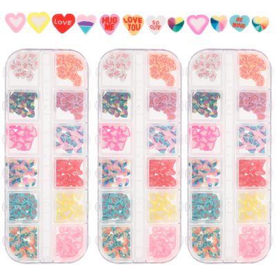 SOLUSTRE Heart Nail Slices of Charming Nail Decals for Valentine's Day Your Look