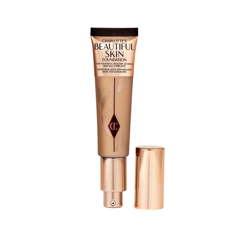 Charlotte Tilbury Beautiful Skin Medium Coverage Hydrating Foundation - Buildable Liquid Makeup for Instant Glow, Plumping Hydration & Lasting Skincare Benefits - 7 Neutral