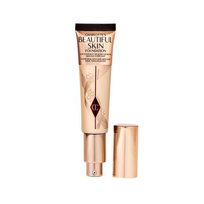 Charlotte Tilbury Beautiful Skin Medium Coverage Hydrating Foundation - Buildable Liquid Makeup for Instant Glow, Plumping Hydration & Lasting Skincare Benefits - 2 Warm