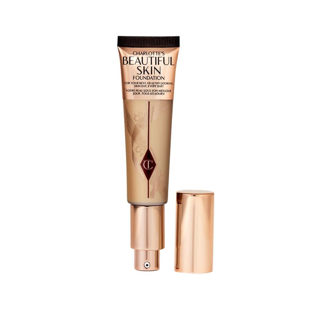 Charlotte Tilbury Beautiful Skin Medium Coverage Hydrating Foundation - Buildable Liquid Makeup for Instant Glow, Plumping Hydration & Lasting Skincare Benefits - 5 Neutral