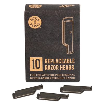 Better Barber Professional Straight Edge Razors for Men-Premium Straight Disposable Razor Kit for Shaving Hair/Beard-Mens Shave Kit Safety-Straight Edge Razor for Men (Refill blades pack, 10 Units)