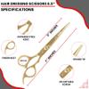 Nixcer Hair Cutting Scissors -Sharp Razor Edge Blade Hair Shears Series - 6.5" With Fine Adjustment  Stainless Steel Hair Scissors Professional For Men, Women & Babies (Gold) view 3