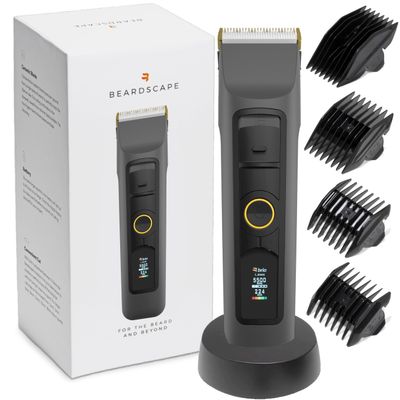 Brio Beardscape V2 Cordless Beard Trimmer for Men with Ceramic Blade, Gray