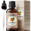 Sweet Almond Oil for Hair and Skin, 100% Pure and Natural Cold Pressed, Hexane Free, Skin Moisturizer, Nails, Massage, Carrier Oil view 1