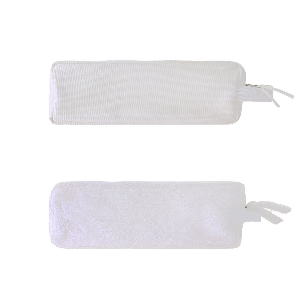 Day In Day Out White Terry Cloth Toiletry Travel Bag, Terry Cloth