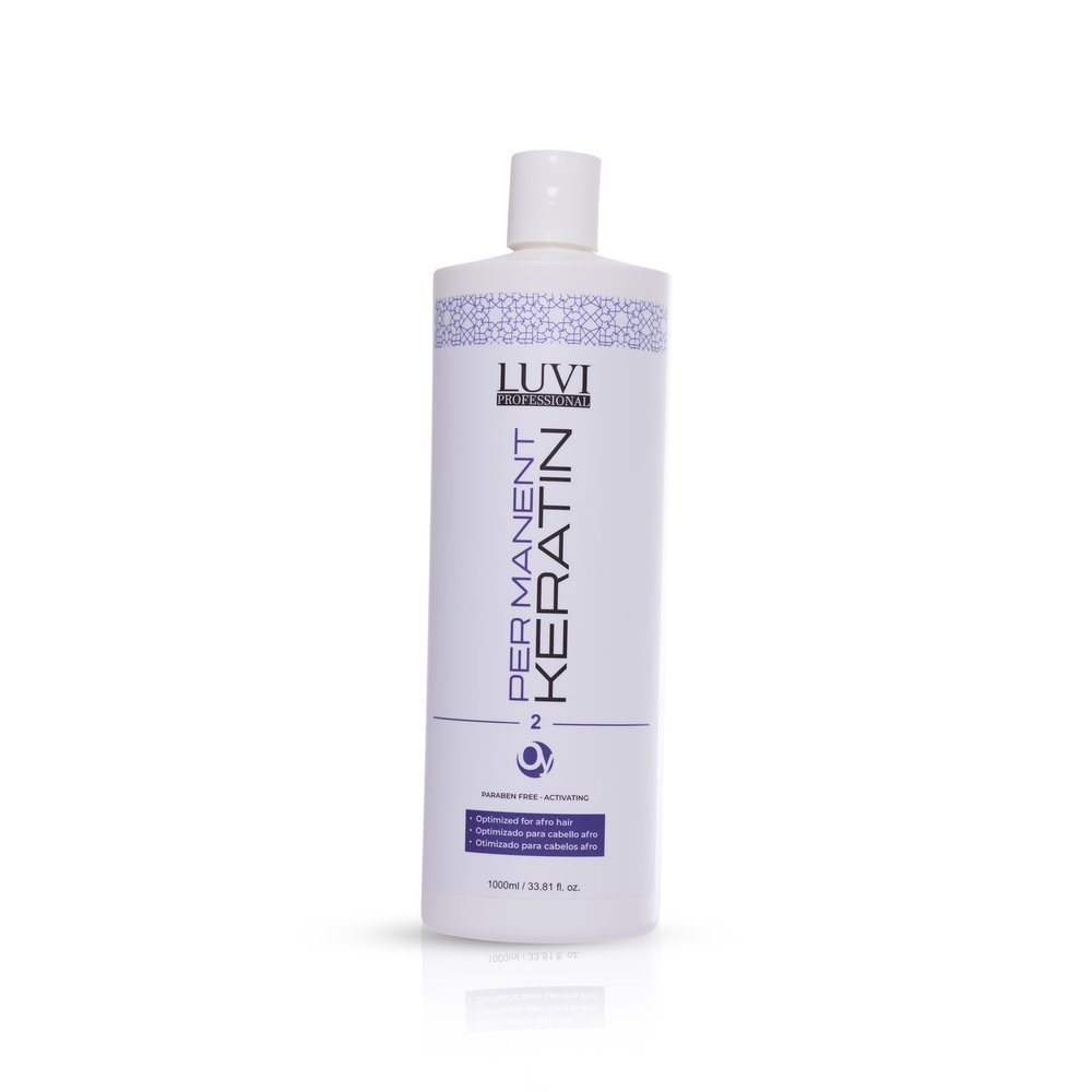LUVI Permanent Keratin Organic -Formaldehyde Free, Permanent Straightening- Alisado Brasileo Keratina Permanente, Keratina Para Alisar El Pelo Sin Formol, Keratin Hair Treatment (33 fl.oz/1L)