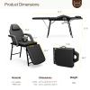 Paddie Portable Tattoo Chair for Client 72inch, Mobile Massage Table Foldable with Storage Bag, Black view 3