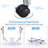 BYOOTIQUE Portable Manicure Nail Table Folding Nail Desk with Built-in Dust Collector, Carry Bag, Manicure Table With Lockable Wheel for Nail Tech Tattoo Workstation Beauty Spa Salon, White view 4