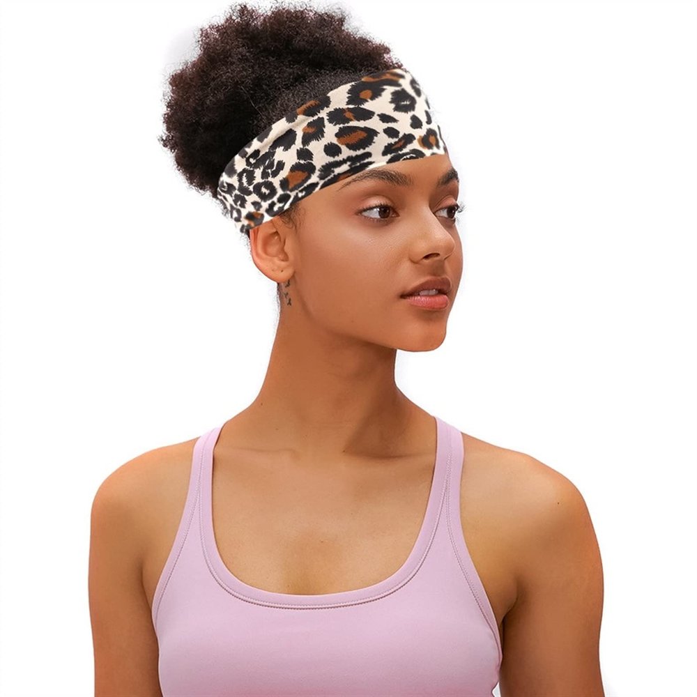 BaiTTang Knitted Printed Headband for Wig - Occlude Unnatural, Women's Yoga Sweat-Absorbent Headband, Sports Wide Bandana Headwear (Color : A)