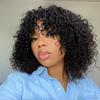 LUVME HAIR 10 Inch Short Curly Wigs with Bangs Water Wave Bob Wig Human Hair Short view 2