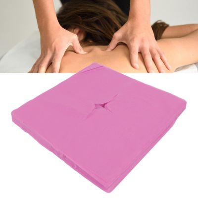100Pcs Disposable Face Rest Cover, Massage Table Hole Design Good Water Absorption Breathable Disposable Headrest Cover for Beauty Salons(pink)