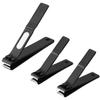 3 Pieces Nail Clippers Set, Ultra Sharp Sturdy Black Stainless Fingernail, Toenail Clipper Cutters (Straight & Curved) view 1