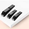 3 Pieces Nail Clippers Set, Ultra Sharp Sturdy Black Stainless Fingernail, Toenail Clipper Cutters (Straight & Curved) view 2