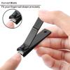 3 Pieces Nail Clippers Set, Ultra Sharp Sturdy Black Stainless Fingernail, Toenail Clipper Cutters (Straight & Curved) view 3