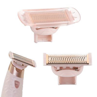 Flawless Nu Razor Replacement Heads, Rose Gold Plated Body With Covers, Compatible Hair Remover Head for Finishing Touch Women's Razor (2 Count)