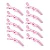 10pcs/set Multicolor Croc Clips Transparent Plastic Hairdresser Clip Hair Styling Sectioning Barrettes Professional Non Slip Alligator Clips Salon DIY Accessories Hairpins (10pcs-Light Pink) view 1