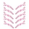 10pcs/set Multicolor Croc Clips Transparent Plastic Hairdresser Clip Hair Styling Sectioning Barrettes Professional Non Slip Alligator Clips Salon DIY Accessories Hairpins (10pcs-Light Pink) view 3