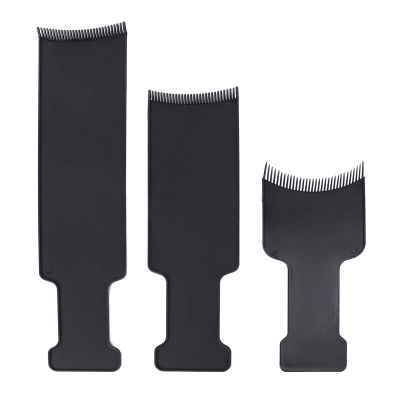 SOLUSTRE 3pcs hair colour board plastic hair dyeing board Color Comb highlighting comb balayage paddle Color For Salon Coloring Comb brush Raw flat top