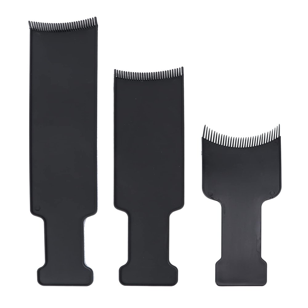 SOLUSTRE 3pcs hair colour board plastic hair dyeing board Color Comb highlighting comb balayage paddle Color For Salon Coloring Comb brush Raw flat top