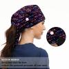 Valentine Neon Hearts Womens Working Cap with Cotton Sweatband Bouffant Caps Adjustable Elastic Head Cover Hair Tie Back Work Hats Working Scrub Cap for Men One Size view 3