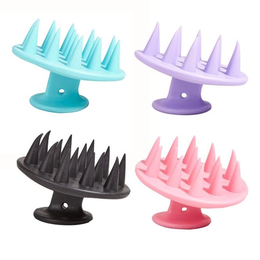 Hair Shampoo Brush Scalp Massager Brush Shower Scalp Care Brush Hair Scrubber Tools, Silicone Exfoliator Brush for Dandruff, Head Scrubber for Thick Curly Hair (4pcs)