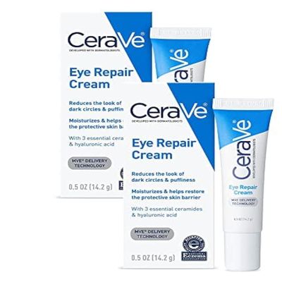Eye Repair Cream | Under Eye Cream for Dark Circles and Puffiness | Suitable for Delicate Skin Under Eye Area | 2 Pack of 0.5 Ounce