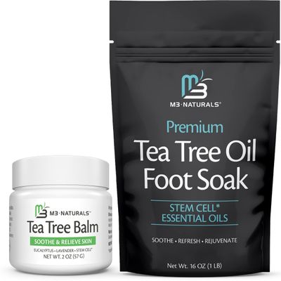 Tea Tree Oil Foot Soak with Epsom Salts & Tea Tree Oil Foot Balm (2 Fl Oz)