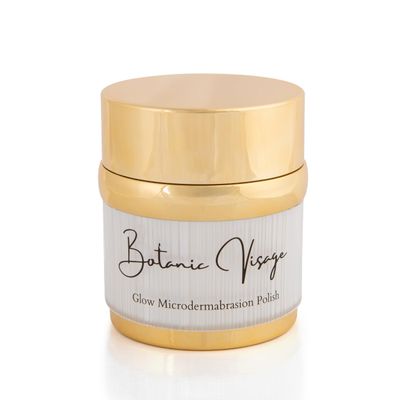 Glow Microdermabrasion Polish: Anti Aging (Natural Vitamin C, Salicylic Acid, Enzymes, AHAs) Deeply Exfoliates Dull-Dry Skin to Glowing-Radiant-Smooth Texture. Tightens Pores-Wrinkles-Botanic Visage