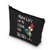 BDPWSS Chicken Makeup Bag Mom Life Got Me Feeling Like Rooster Gifts Funny Chicken Gifts Chicken Fans Cosmetic Bag For Sister Friend Bestie view 1