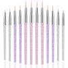 12 Pieces Makeup Brush Art Fine Point Eyeliner Brush Cosmetic Gel Graphic Eyeliner Applicator for Wet Powder Liquid Gel view 1