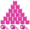 VideoPUP 24PCS Tattoo Grip Cover Wrap,Disposable Cohesive Tattoo Grip Cover Elastic Bandage Handle Grip Tube for Tattoo Machine Tattoo Grip Accessories(Phosphor Pink) view 1
