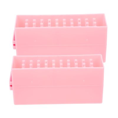 Nail Drill Bits Holder Convenient Nail Drill Bits Storage Holder Manicure Bits Box Polishing Heads Box 3 Manicure Tools